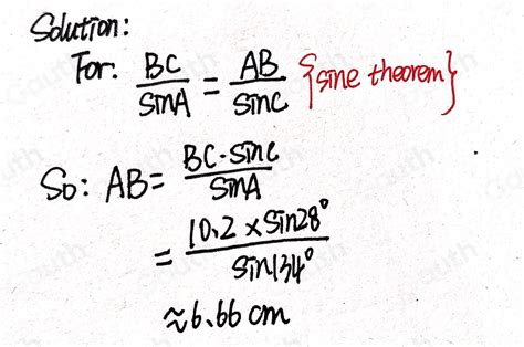 Solved The Diagram Shows Triangle ABC Diagram NOT Accurately Drawn