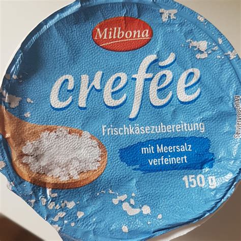 Crefée Frischkäse mit Meersalz Milbona kalorie kJ a nutriční hodnoty