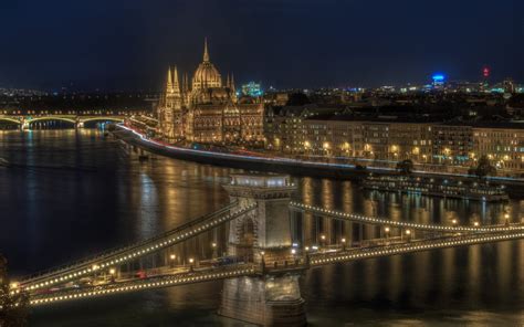 Descargar Fondos De Pantalla Edificio Del Parlamento Húngaro La Noche Budapest Hungría Del