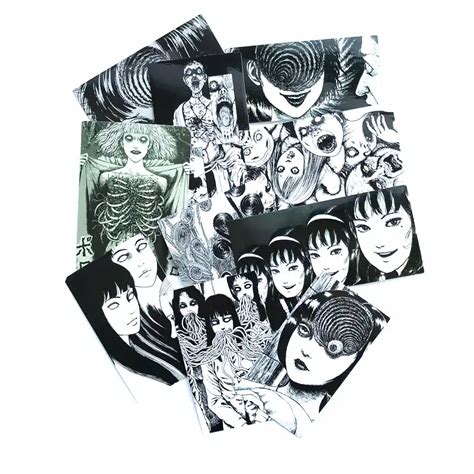 Pcs Junji Itou Horror Manga Style Tomie Spiral Mixed Stickers