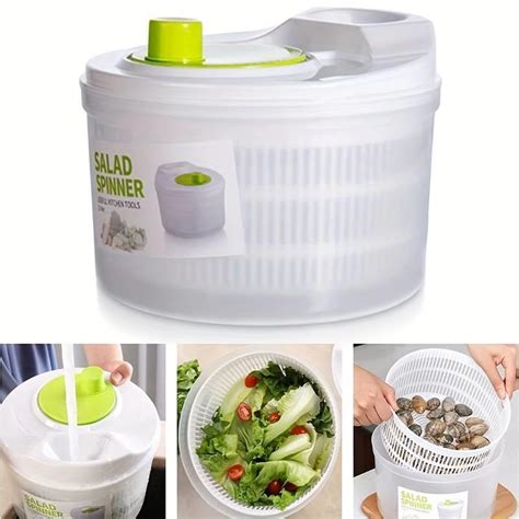 Large Salad Spinner Vegetable Veg Leaf Dryer Drainer Colander Plastic