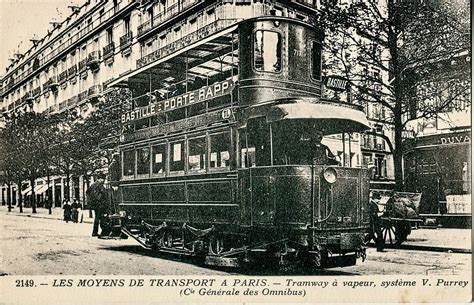 Paris à Saint Germain en tramway à vapeur à la belle époque