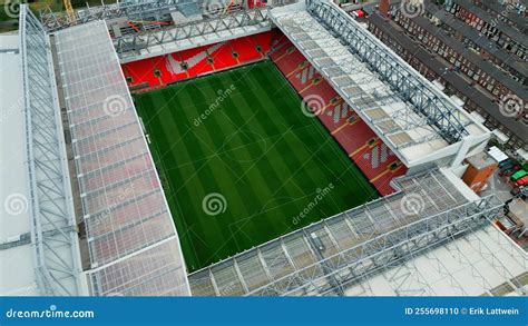 Anfield Stadium Of Fc Liverpool From Above Aerial View Liverpool