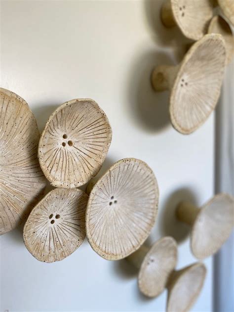 MADE TO ORDER Handmade Ceramic Wabi Sabi Wall Hanging Organic Mushroom