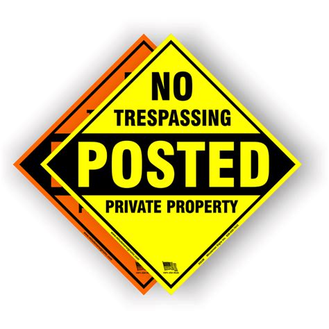 No Trespassing Posted Private Property Poly Diamond Sign Minuteman Signs