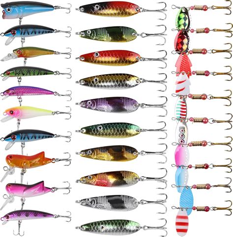 Amazon Fishing Lures Spinner Baits Pcs Spoon Fishing Lures