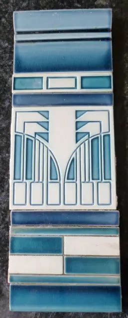 JUGENDSTIL FLIESE ART Nouveau Tile V B Mettlach P Behrens Set Top Rar