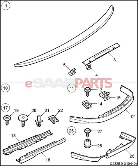 [12805376] SAAB Kit: 9-3 Aero Front Lip Spoiler - Saab Parts from eSaabParts.com