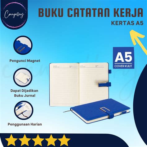 Jual Buku Catatan Kerja Cover Kulit Kertas A Shopee Indonesia