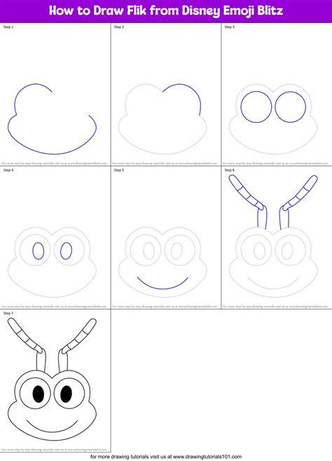 How To Draw Flik From Disney Emoji Blitz Disney Emoji Blitz Step By