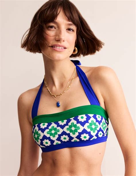 Santorini Bikini Top Surf The Web Geometric Stamp Boden Us