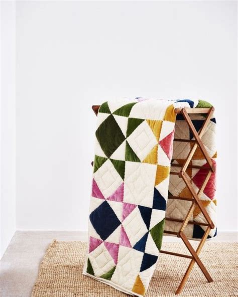 Patchwork Multicolour Velvet Bedspread Oliver Bonas Velvet