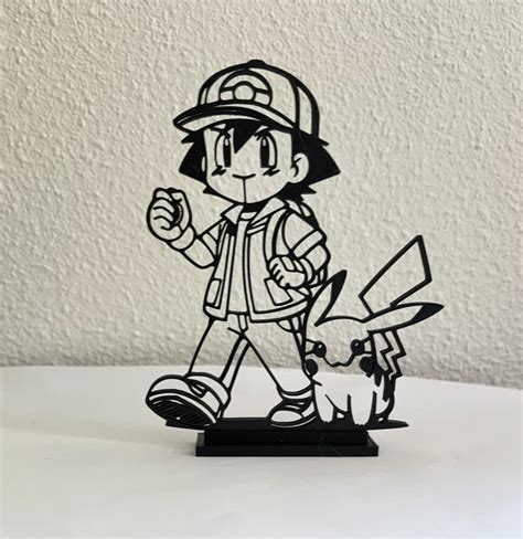 ash  pikachu  art  dprintastica   stl model