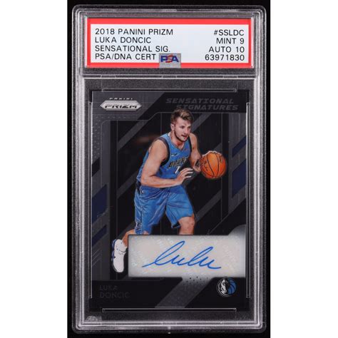 Luka Doncic 2018 19 Panini Prizm Sensational Signatures 63 RC PSA 9