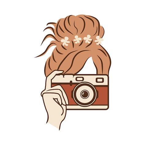 Premium Vector Girl Holding Camera