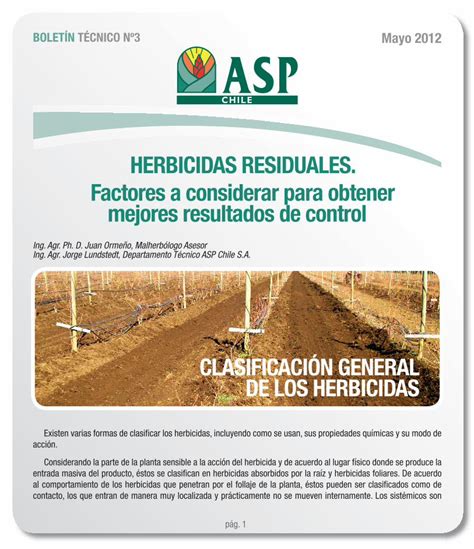 Pdf Herbicidas Residuales Factores A Considerar Para Obtener