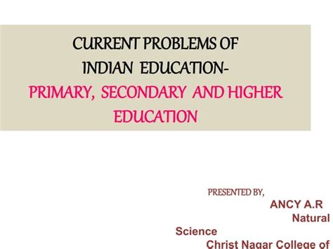 Current Problems Of Indian Education Philosophy S2 Ppt PPT