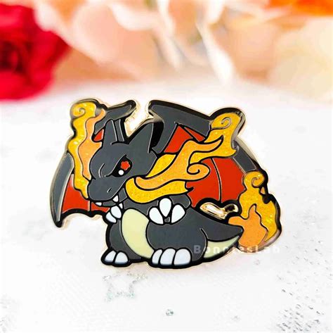 Shiny Charizard Enamel Pin Bonnies Lab