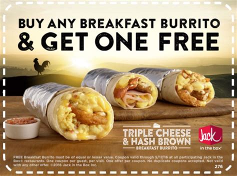 Buy One Breakfast Burrito Get One Free At Jack In The Box