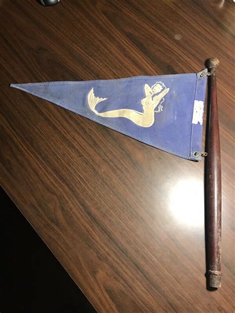 Valuable: Rare Vintage Taylor Made Mermaid Boat Flag/ Pennant With Pole ...