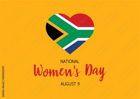 National Womens Day August 9 Vector Flag Of South Africa In Heart