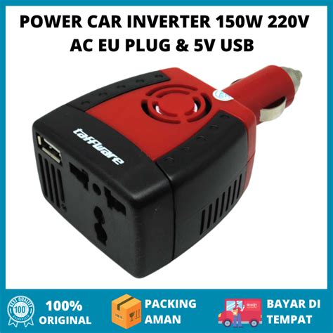 Compact Power Car Inverter 150w 220v Ac Eu Plug And 5v Usb Charger Mobil Gadget Smartphone