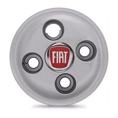 Calota Roda Ferro Fiat Panorama Prata Emblema Vermelho Gfm