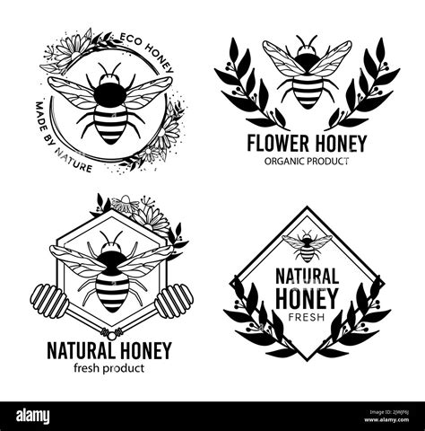 Beekeeping Eco Product Badges And Label Set Stock Vector Image And Art