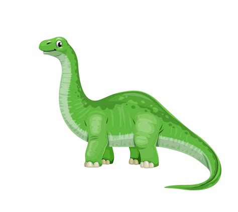 Personaje Lindo De Dinosaurio Brontosaurio De Dibujos Animados Vector