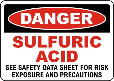 Danger Sulfuric Acid See Safety Data Sheet Sign - Get 10% Off Now