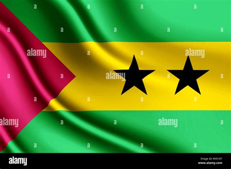 Sao Tome And Principe Modern And Realistic Closeup 3D Flag Illustration