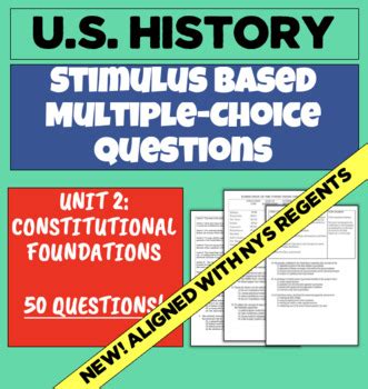 U S History The Constitution Stimulus Based Multiple Choice Question Bank