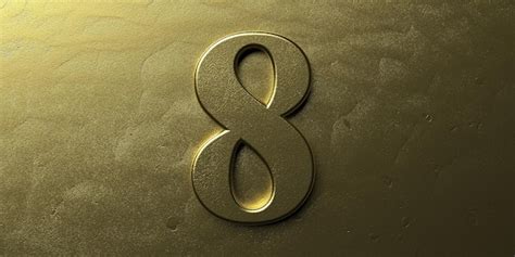 Premium Photo Eight Gold Number 8 Shiny Digit 8 On Golden Bright