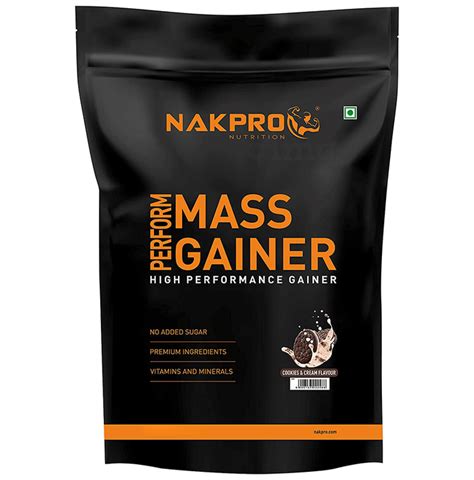 Nakpro Nutrition Powder Perform Mass Gainer Cookie And Cream Buy Packet Of 30 Kg Powder At