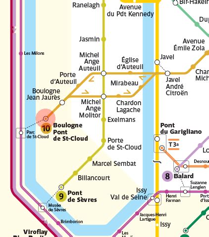 Boulogne Pont De Saint Cloud Station Map Paris Metro