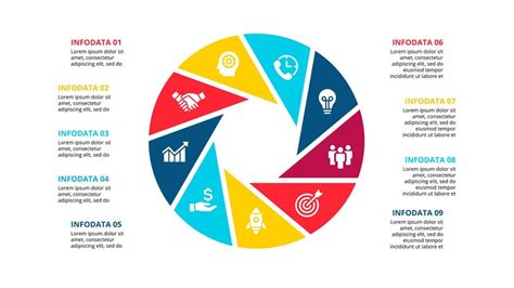 Premium Vector Circle Infographic With 9 Options Or Steps Abstract