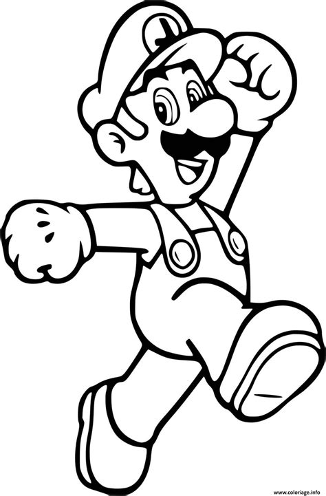 Coloriage Luigi Plombier Qui Fait Un Saut Film Mario Dessin Luigi