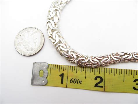 Sterling Byzantine Bali Chain Necklace Silver Gem