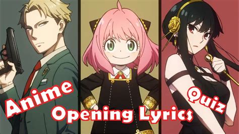 Anime Opening Lyrics Quiz YouTube