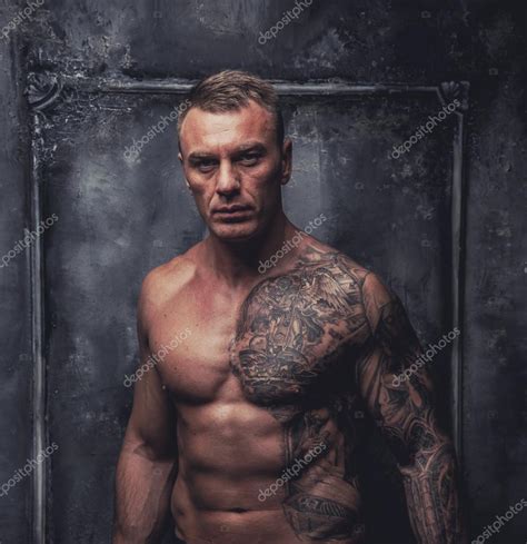 Muscular Male With Tattoos Stock Photo Fxquadro 66925041