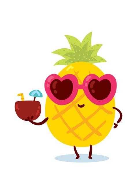 Pineapple Sunglasses Vector Art Png Cute Pineapple With Clip Art Library