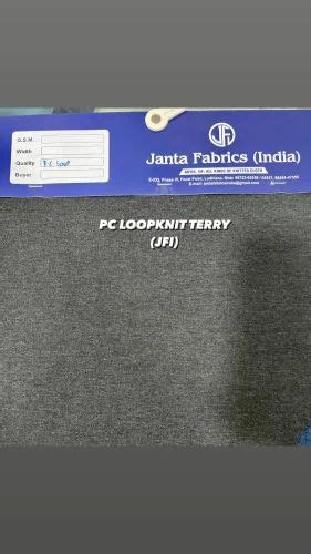 Plain 42 Inch Poly Cotton French Terry Fabric Machine Wash GSM 240