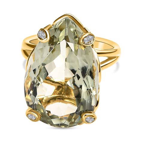 Prasiolith Und Zirkon Cocktail Ring Ct Shoplc