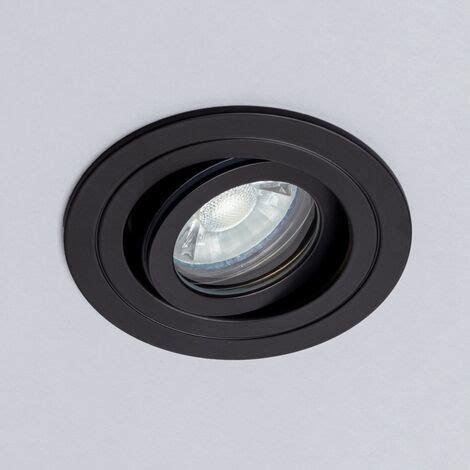 Litecraft Recessed Downlight Tiltable Circular Spotlight In Matte Black