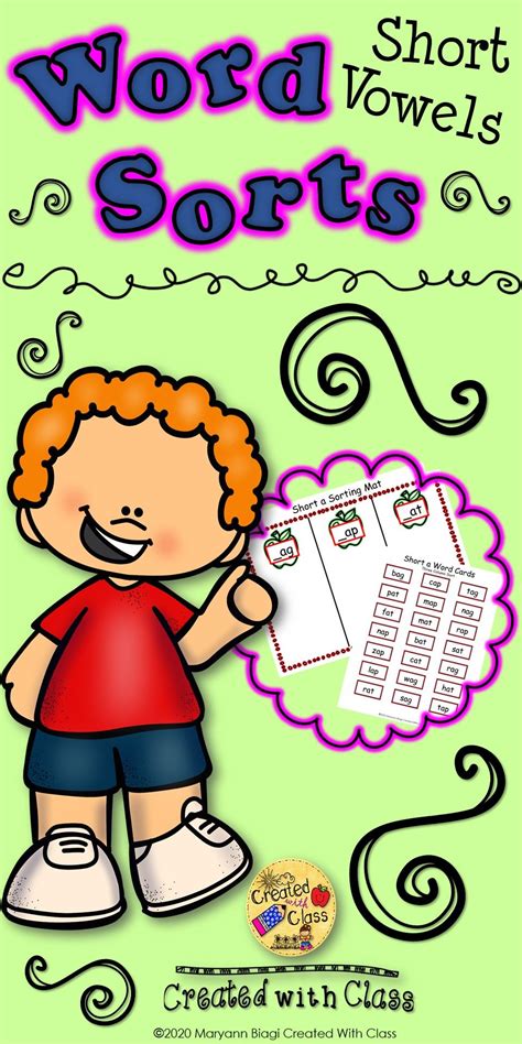 Phonics Short Vowel Word Sorts With Editable Word Cards And Sorting Mats