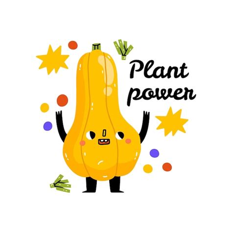 Premium Vector Plant Power Funny Food Puns Phrase With Yellow