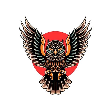 Premium Vector Flying Owl Tattoo Vector Design