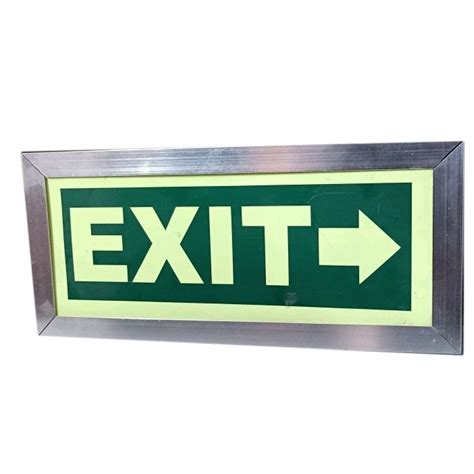 ACP Sheet Rectangular Night Glow Fire Safety Exit Signage, Board ...