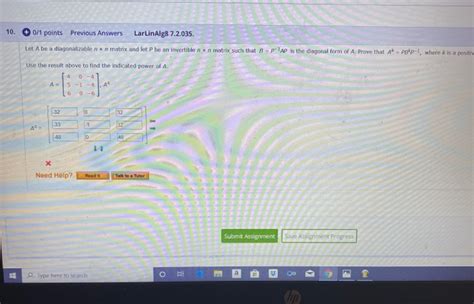 Solved 10 0 1 Points Previous Answers Larlinalg8 7 2 035