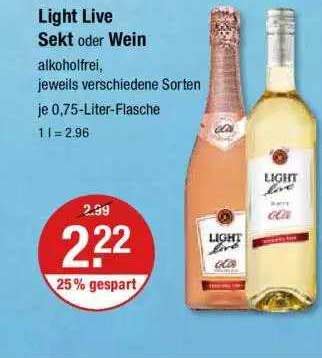 Light Live Sekt Oder Wein Angebot Bei V Markt 1Prospekte De